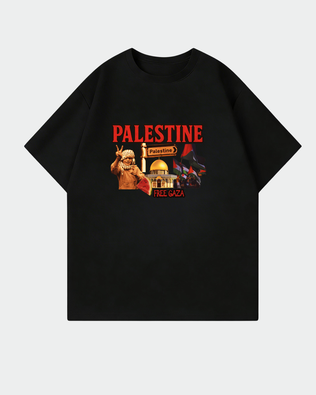Palestine Vintage Oversized Shirt