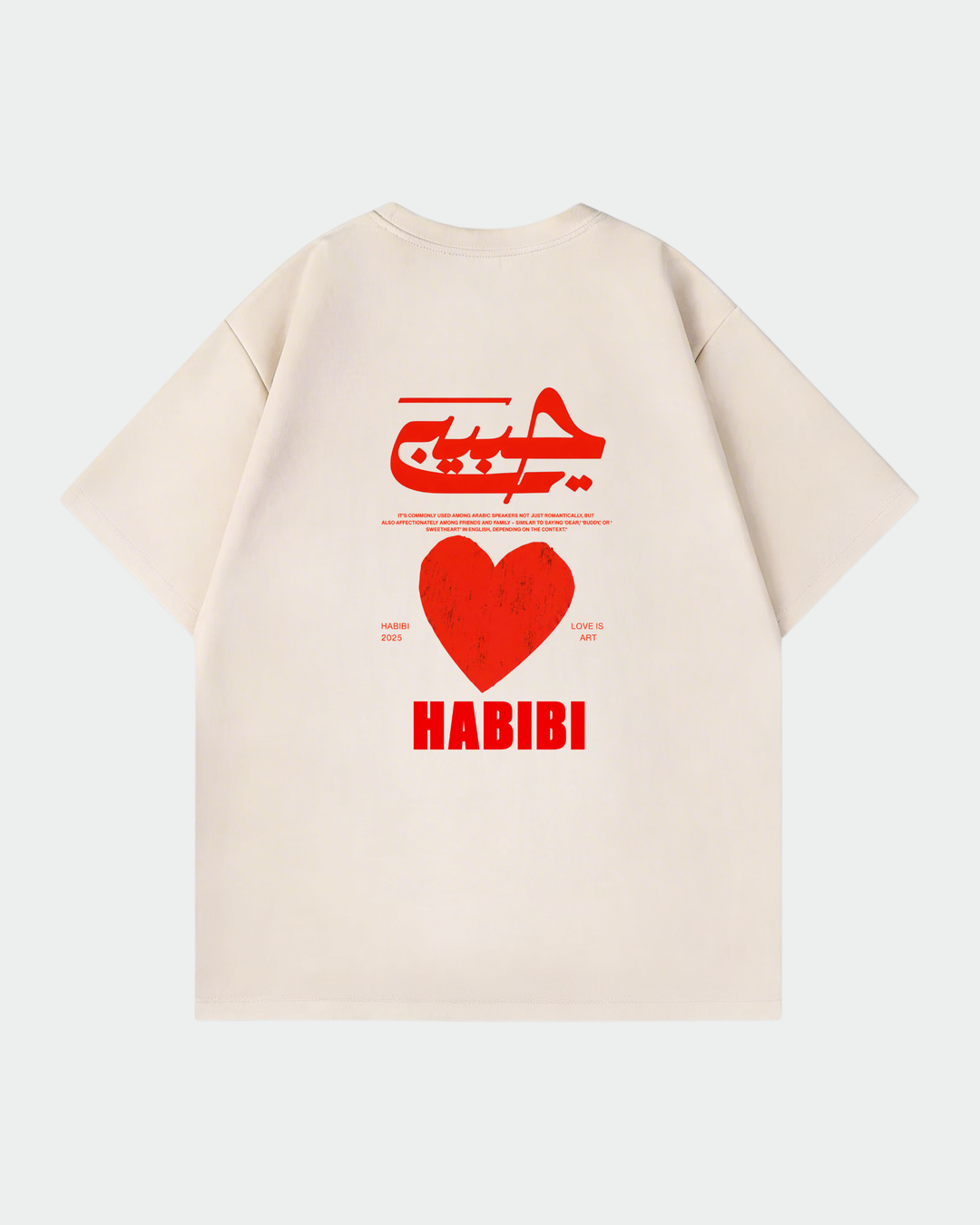 Habibi Heart Design Oversized Shirt