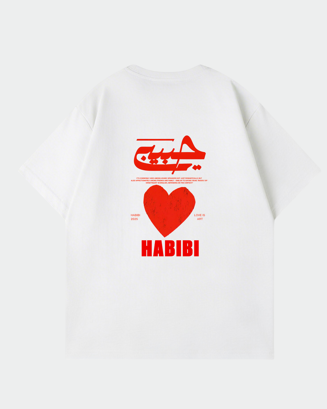 Habibi Heart Design Oversized Shirt