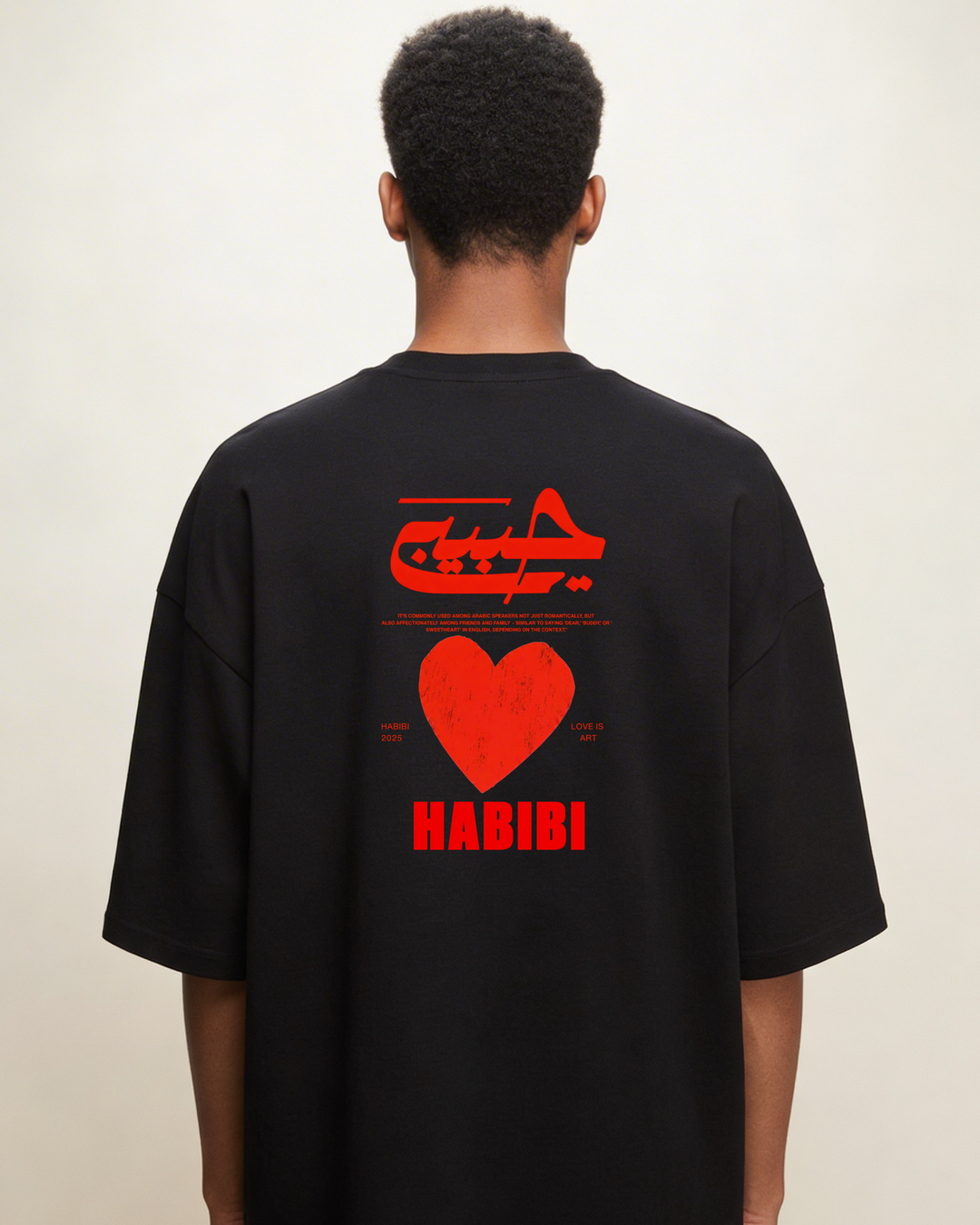 Habibi Heart Design Oversized Shirt