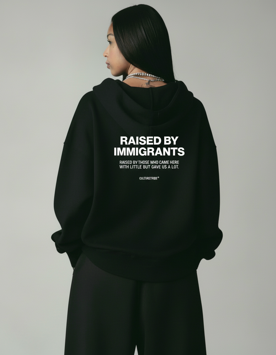 Raised By Immigrants Oversized Hoodie